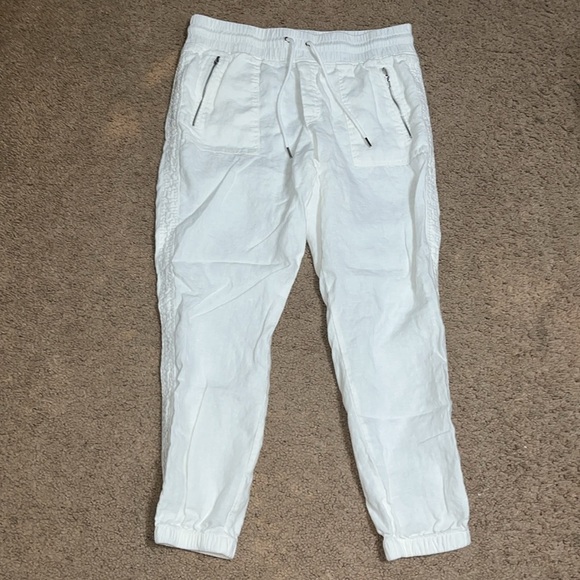 Athleta Cabo Linen Jogger Pant White 12 - Picture 2 of 8